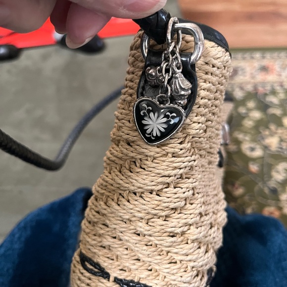 Brighton jute shoulder bag, black leather accents - Picture 7 of 7